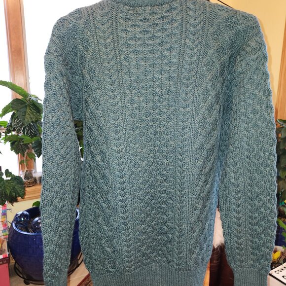 Men's  IRELAND'S EYE 1/4 Zip Cable Knit Merino Wool Aran Island Sweater - Picture 3 of 14